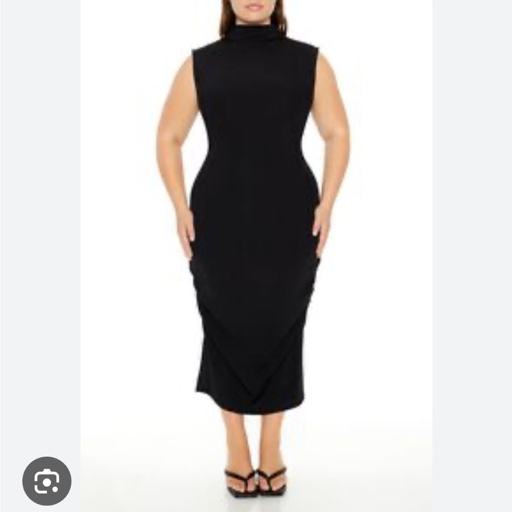 NWT Forever 21 Stretch Knit Mock Neck Sleeveless Midi Dress